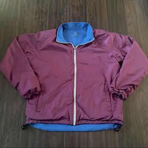 Peter  Millar Reversible Jacket Windbreaker Fleece Blue Maroon Full Zip Large